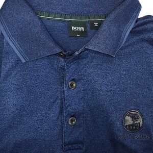 Hugo Boss Golf Men's Pebble Beach Navy Blue Collared Short Sleeve‎ Polo Shirt  L